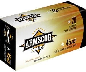ARMSCOR 45ACP 230GR JHP 20/500